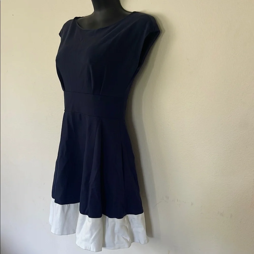 Kate Spade Blue and White Ruffled Tiered Mini Dress